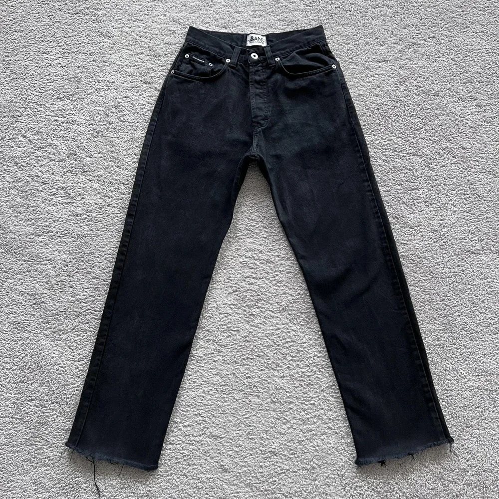 Dolce & Gabbana J&ANS‎ Jeans Mens 26x28 Black Straight Button Fly Raw Hem Italy